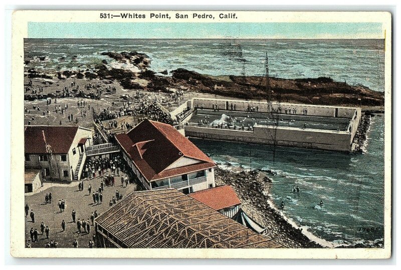 1920s Whites Point Hot Spring Pedro San Postcard Ca Hotel Pool Dance Flr Tagami