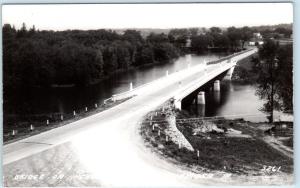 RPPC  ANAMOSA, Iowa  IA    BRIDGE on HIGHWAY  ca 1930s  Real Photo  Postcard