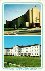 Multi View, Stone Harbor NJ St. Paul Church, Villa Maria c1984 Postcard C72