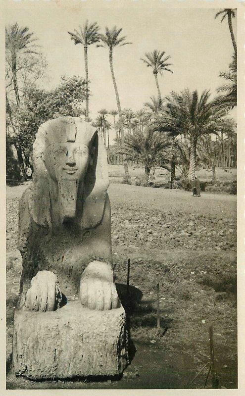 Postcard RPPC 1939 Memphis Egypt Sphinx North Africa 23-4230