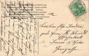 Valentine's Day Big Red Heart and Two Birds with an Envelope Embossed 07.11