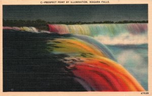 Vintage Postcard 1947 Prospect Point By Illumination Niagara Falls New York NY