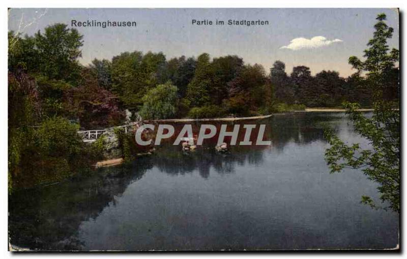 Old Postcard Recklinghausen Partie im Stadtgarten