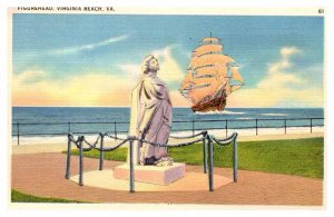 Postcard MONUMENT SCENE Virginia Beach Virginia VA AR7420