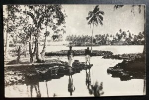 Mint Samoa Real Picture Postcard RPPC Natives Fishing