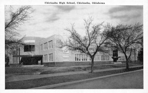 CHICKASHA, Oklahoma OK    CHICKASHA HIGH SCHOOL  Grady County    B&W Postcard