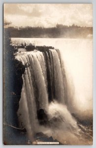 RPPC Niagara Falls Horseshoe Falls Real Photo c1910 Postcard L27