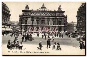 Paris Old Postcard Place of & # 39Opera