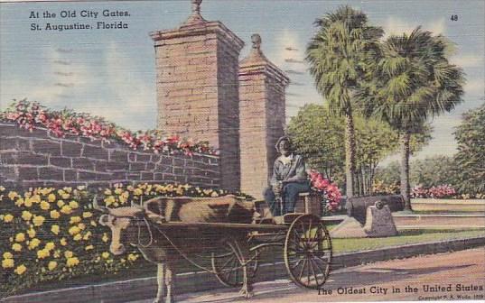 Florida Saint Augustine At The Old City Gates 1947