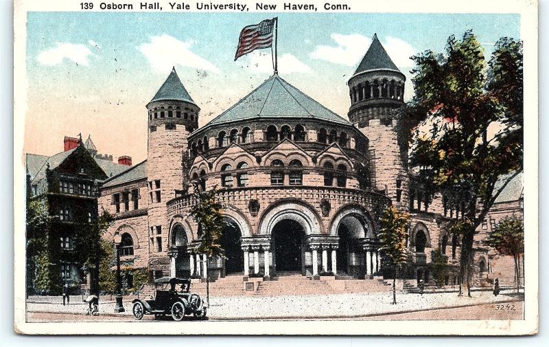 Postcard CT New Haven Osborn Hall Yale University D9