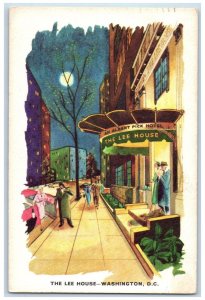 1956 Lee House Hotel Restaurant Guests Entrance Washington DC Colored Postcard