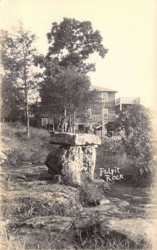 RPPC,Pulpit Rock, Presbyterian Hill, on Taneycomo,near  Branson MO,Old Post Card