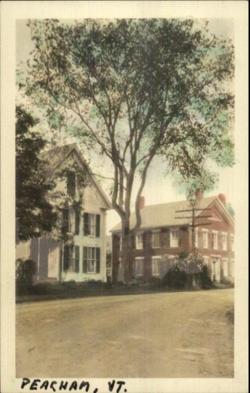 Peacham VT Homes c1920s-30s Tinted Real Photo Postcard