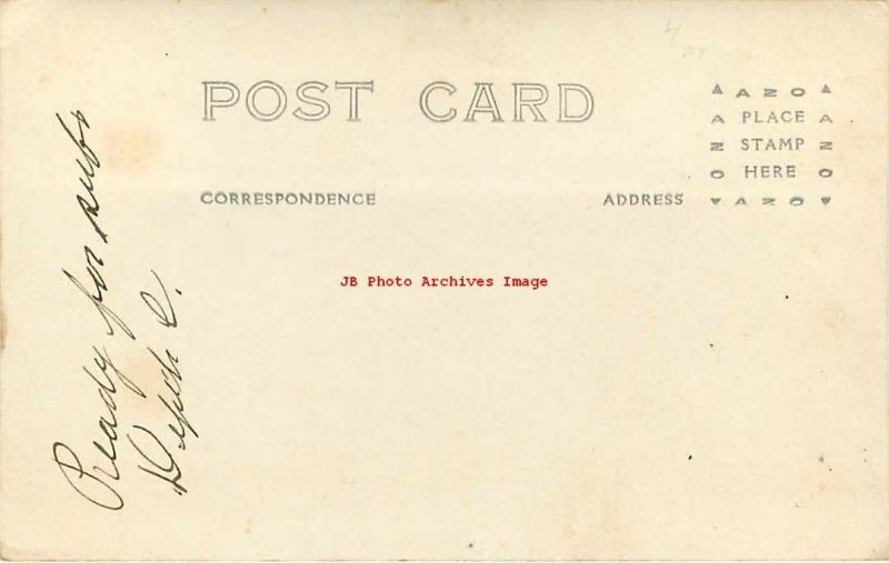 US Navy, RPPC, Battleship? Ready for Subs Depth Charge, Flag, Photo 