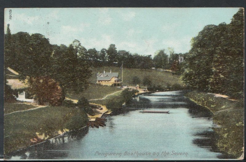 Shropshire Postcard - Pengwern Boathouse on The Severn, Shrewsbury   T1792