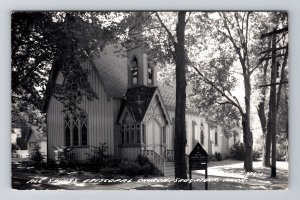 Saugatuck MI-Michigan, RPPC All Saints Episcopal Church, c1957 Postcard 