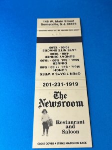Matchbook Cover The Newsroom Restaurant & Saloon Somerville, New Jersey MB157