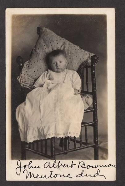 IN John Albert Bowman Boy Child William Ora Mentone Indiana Ind RPPC Postcard RP