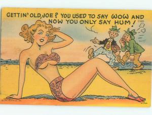 Linen Risque MEN NOTICE SEXY BEACH BIKINI GIRL AB6642