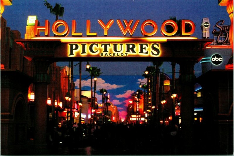 Postcard Disney California Adventure Hollywood Pictures Backlot Sign Entrance