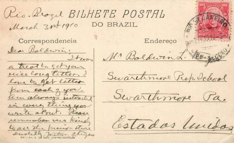 BRAZIL 1910 ANTIQUE POSTCARD