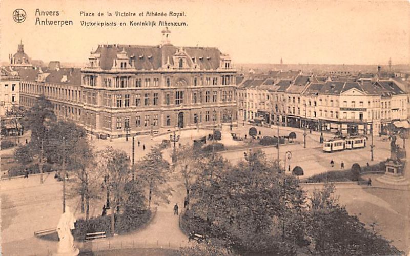 Place de la Victoire et Athenee Royal Anvers Belgium 1929 