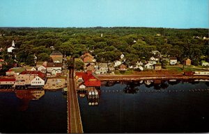 Maine Wiscasset Aerial View Showing Waterfront and Main Street