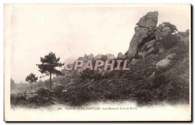 Old Postcard Plougastel Daoulas Toul Ar Roch Rocks