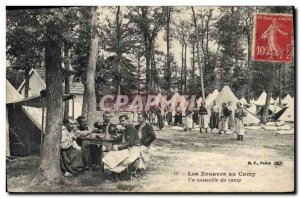 Old Postcard Militaria The Zouaves in camp A whole camp