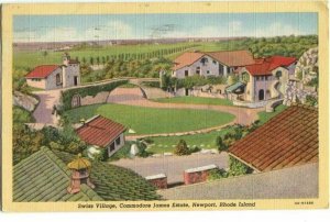 Postcard Swiss Village Commodore James Estate Newport RI Rhode Island
