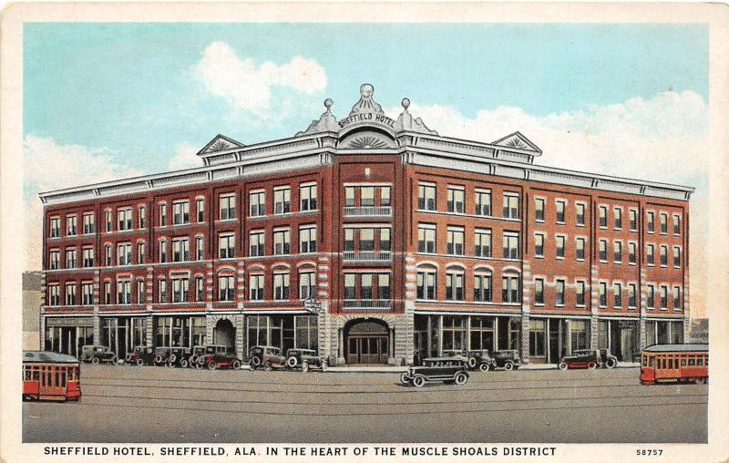 F15/ Sheffield Alabama Postcard c1910 Muscle Shoals District Hotel