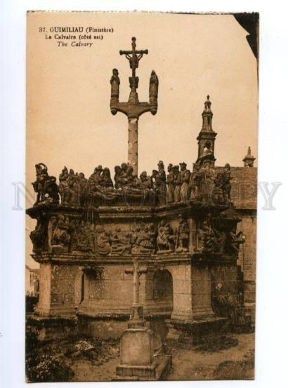 164459 GUIMILIAU France CALVAIRE Calvary Tomb Vintage postcard