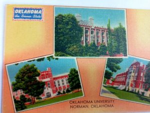 Vintage Postcard Oklahoma University Norman Oklahoma Tulsa University
