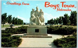 M-31553 Statue of Father Flanagan and Boys Boys Town Omaha Nebraska