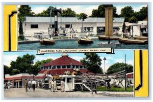 Walbridge Park Amusement Center Toledo Ohio OH, Dual View Vintage Postcard