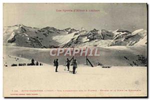 Postcard Old Sport d & # 39hiver Ski Luchon Superbagneres panoramic view on t...