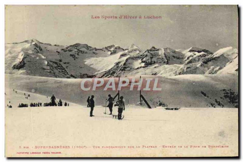 Postcard Old Sport d & # 39hiver Ski Luchon Superbagneres panoramic view on t...