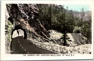 RPPC Tunnel on Caribou Hwy, 18 Miles E Yale, B.C. Canada real photo Postcard