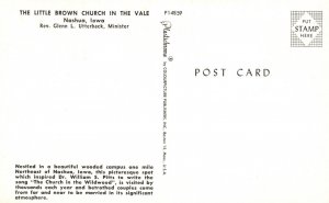 Vintage Postcard Little Brown Church In Vale Wooden Campus Spot Nashua Iowa IA