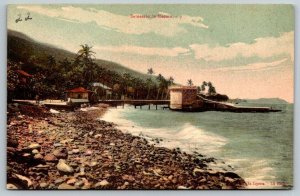 Bath House and Coast  Venezuela    Postcard