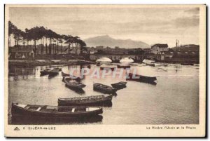 Old Postcard St Jean de Luz and La Riviere I Uxain Rhune