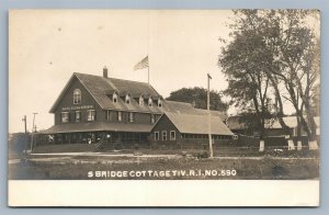 TIVERTON RI STONE BRIDGE COTTAGE ANTIQUE REAL PHOTO POSTCARD RPPC