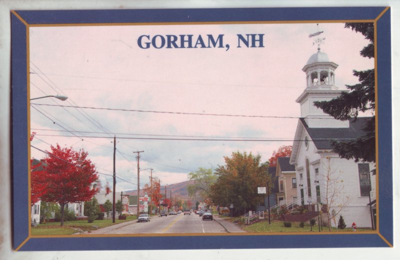 P1193 vintage postcard unused street scene gorham new hampshire