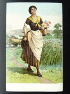 Ireland - Irish Characters THE IRISH MILK MAID c1905 Postcard by Lawrence