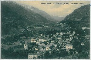 CARTOLINA d'Epoca AOSTA provincia - Saint-Vincent: PANORAMA