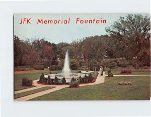 Postcard John F. Kennedy Memorial Fountain Canton Ohio USA