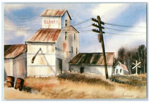 1982 Grain Elevator Mankato Exterior View Farm LaCygne Kansas Vintage Postcard