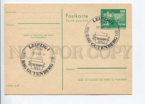 291988 EAST GERMANY GDR 1981 postal card Leipzig Gutenberg
