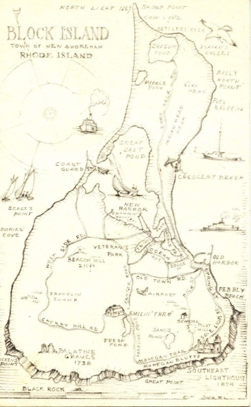 RI - Block Island. Map