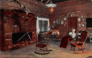 LPS86 Mt. Hood Oregon Cloud Cap Inn Interior View Postcard